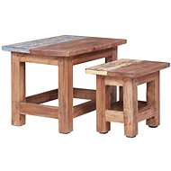 Nesting tables 2 pcs solid recycled wood - Side Table