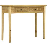 Console table 2 drawers carved brown 96x40x78cm wood - Console Table