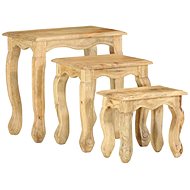 3-piece set of nesting tables solid acacia wood - Side Table