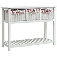 Console table with three baskets white wood - Console Table