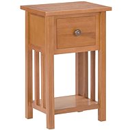 Magazine table with drawer 35x27x55 cm solid oak wood - Side Table