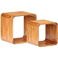 Side tables 2 pcs solid acacia wood sheesham surface - Side Table
