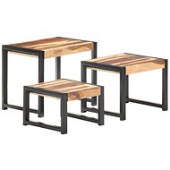 Nesting tables 3 pieces of solid wood with sheesham surface - Side Table