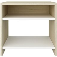 Bedside table white and sonoma oak 40x30x40 cm chipboard - Night Stand