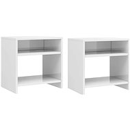 Bedside tables 2 pcs white with high gloss 40x30x40 cm chipboard - Night Stand