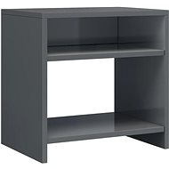 Bedside table gray with high gloss 40x30x40 cm chipboard - Night Stand