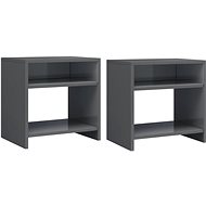 Bedside tables 2 pcs gray with high gloss 40x30x40 cm chipboard - Night Stand