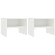 Bedside tables 2 pcs white 40x30x30 cm chipboard - Night Stand
