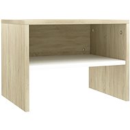 Bedside table white and sonoma oak 40x30x30 cm chipboard - Night Stand