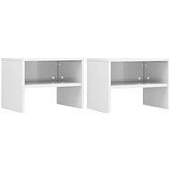 Bedside tables 2 pcs white with high gloss 40x30x30 cm chipboard - Night Stand