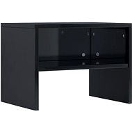 Bedside table black with high gloss 40x30x30 cm chipboard - Night Stand