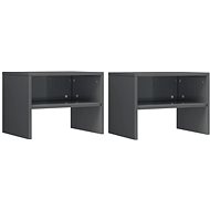 Bedside tables 2 pcs gray with high gloss 40x30x30 cm chipboard - Night Stand