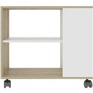 Side table white and sonoma oak 70x35x55 cm chipboard - Side Table