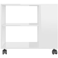 Side table white with high gloss 70x35x55 cm chipboard - Side Table