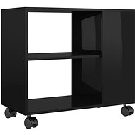 Side table black with high gloss 70x35x55 cm chipboard - Side Table