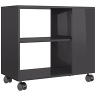 Side table gray with high gloss 70x35x55 cm chipboard - Side Table