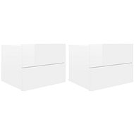 Bedside Tables 2 pcs White with High Gloss 40x30x30cm Chipboard - Night Stand