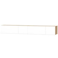 TV tables 2 pcs, Chipboard, 120x40x34cm, High White Gloss, Oak - TV Table