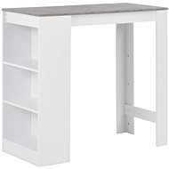 Bar Table with Shelf White 110 x 50 x 103cm - Bar Table