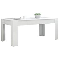 Dining table white with high gloss 160 x 80 x 76 cm chipboard - Dining Table