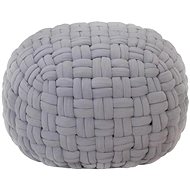 Grey knitted pouf 50 x 35 cm cotton - Pillow Seat