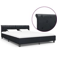 Bed frame black faux leather 160 x 200 cm - Bed Frame