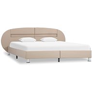Bed frame with LED light cappuccino faux leather 180 x 200 cm - Bed Frame