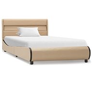 Bed frame with LED light cappuccino faux leather 90 x 200 cm - Bed Frame