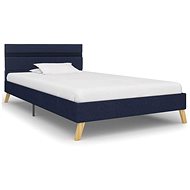 Bed frame with LED light blue textile 90 x 200 cm - Bed Frame