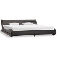 Bed frame with LED light grey faux leather 180 x 200 cm - Bed Frame