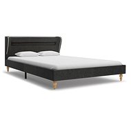 Bed frame with LED light dark grey jute 140 x 200 cm - Bed Frame