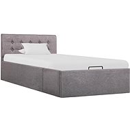 Bed frame with storage taupe textile 90 x 200 cm - Bed Frame