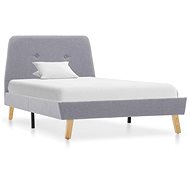 Bed frame light grey textile 100 x 200 cm - Bed Frame