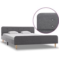 Bed frame light grey textile 160 x 200 cm - Bed Frame