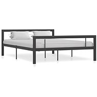 Bed frame grey and white metal 120 x 200 cm - Bed