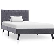 Bed frame dark grey textile 100 x 200 cm - Bed Frame