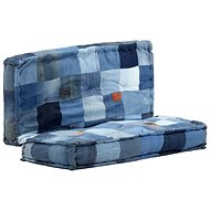 Pouf square 100 x 100 x 20 cm denim patchwork - Cushion
