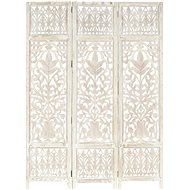 Hand carved 3-piece screen white 120x165 solid mango tree - Room Divider