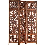 Hand-carved 3-piece screen brown 120 x 165 cm mango tree - Room Divider