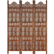 Hand carved 3-piece screen brown 120x165 solid mango tree - Room Divider