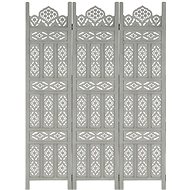 Hand carved 3-piece screen grey 120x165 solid mango tree - Room Divider
