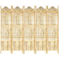Hand carved 5-piece screen 200 x 165 cm solid mango tree - Room Divider
