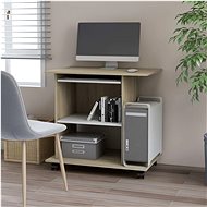Computer desk white and sonoma oak 80 x 50 x 75 cm chipboard - Desk