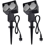 Garden sockets with ground spike 2 pcs - Socket