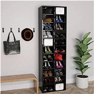 Botník černý s vysokým leskem 54 x 34 x 183 cm dřevotříska - Botník