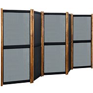 5dílný paraván černý 350 x 170 cm - Paraván