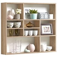 FMD Nástěnná police s 9 přihrádkami dub - Shelf