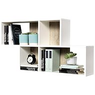 FMD Nástěnná police se 4 přihrádkami bílá - Shelf