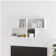 Wall shelf white with high gloss 100x18x53 cm chipboard - Shelf