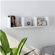 Wall shelf for CDs white 75 x 18 x 18 cm chipboard - Shelf